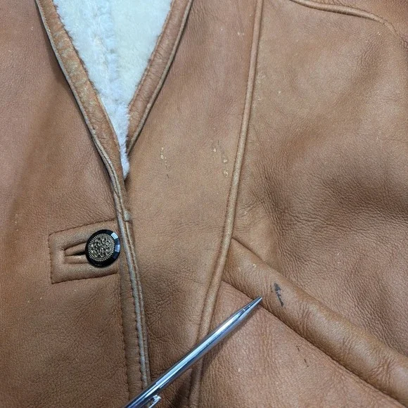 Vintage 1980's Sheepskin Shearling Long Coat Women's Small Hugo Buscati Rare!! - Picture 9 of 16